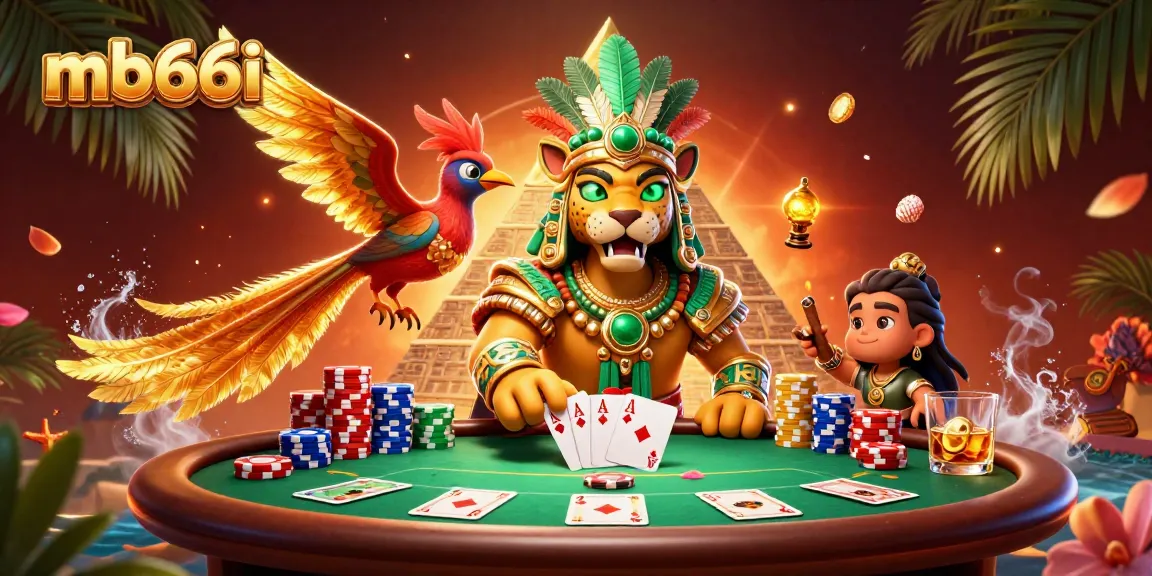 Engage with mb66i's vibrant casino scene featuring Mayan characters and dynamic poker elements for ultimate excitement.