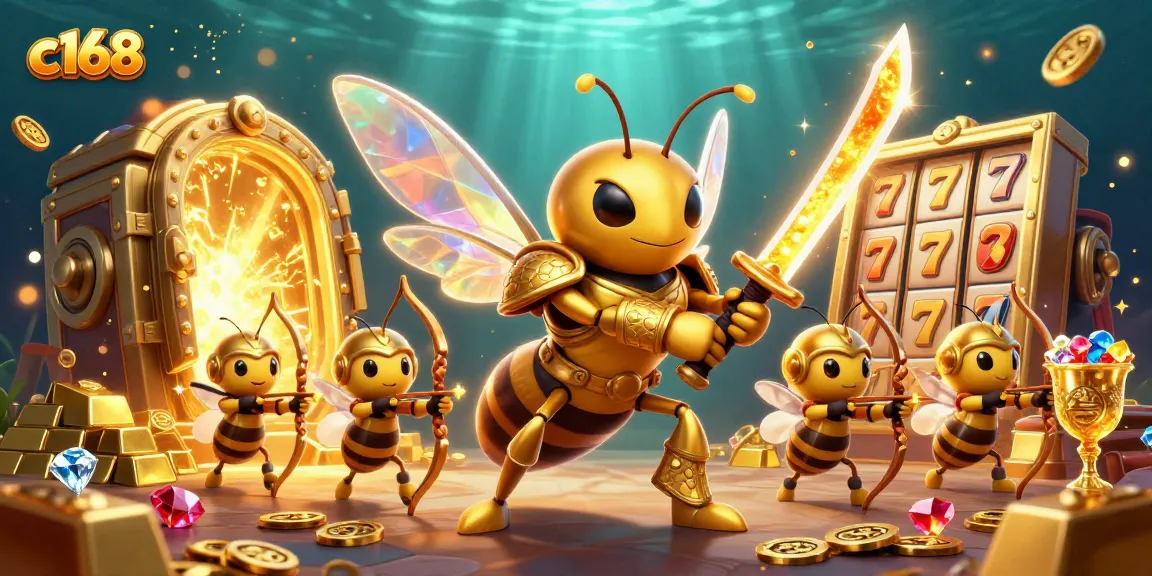 Engage in rich gameplay with c168, featuring a golden hornet samurai and lively gambling elements.