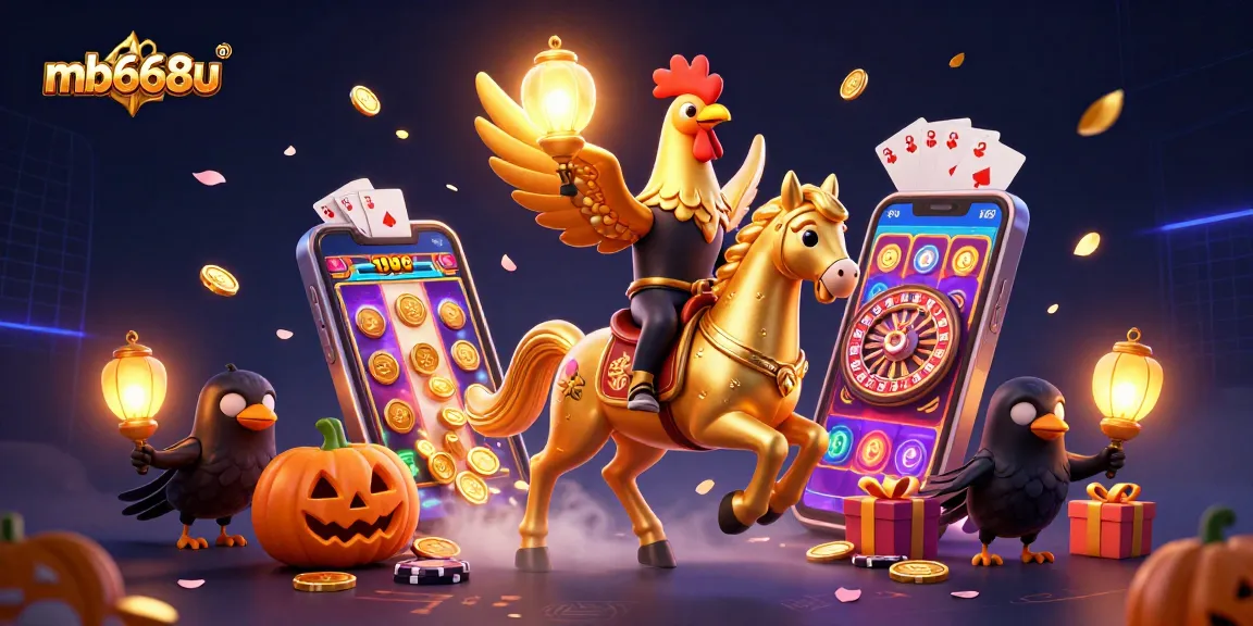 Engage in thrilling gaming at mb668u, featuring a dazzling casino scene with dynamic characters and vibrant slot games.