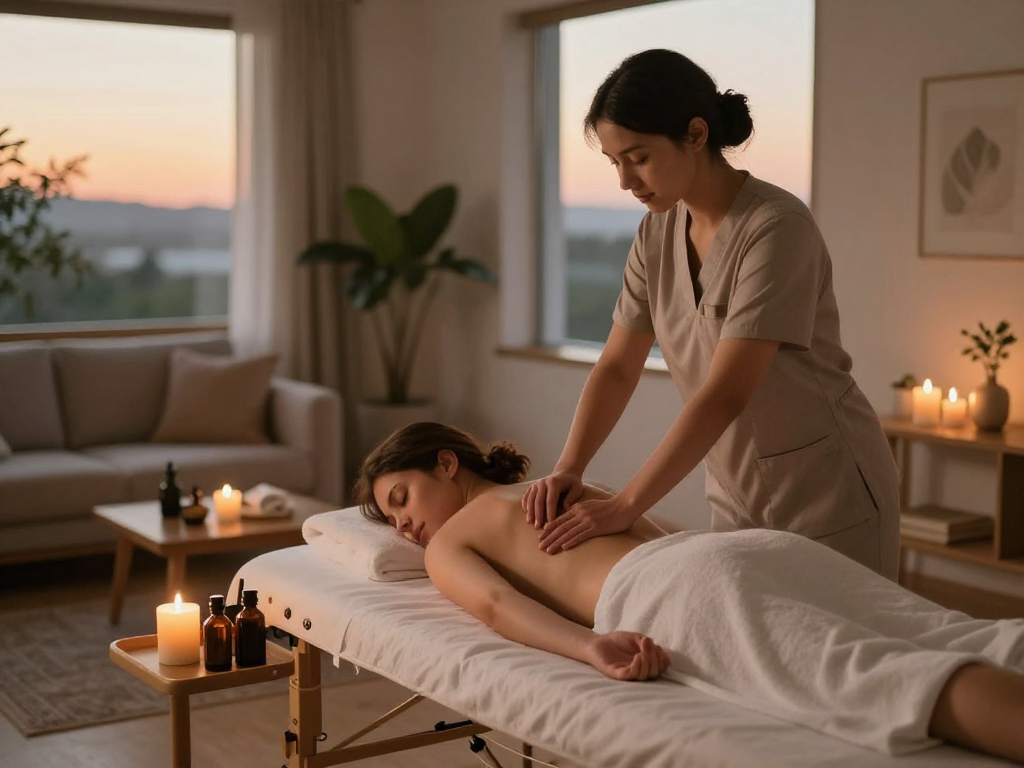 Experience 시흥출장안마 in a serene home setting with a relaxation-focused massage therapist.