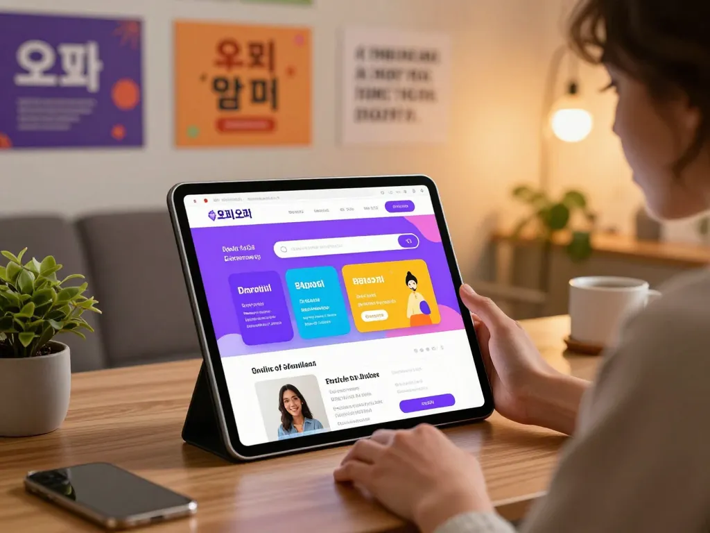 다양한 서비스와 사용자 친화적인 인터페이스를 강조하는 인터랙티브 오피스타 온라인 쇼핑 경험.