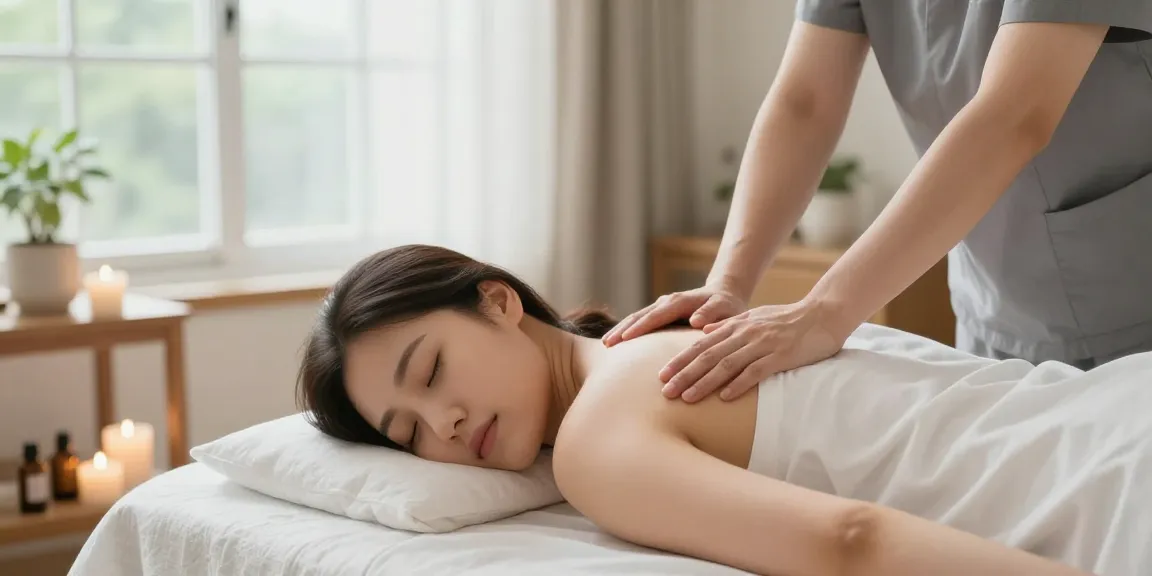 하남출장안마 서비스를 받고 있는 고객, 편안한 소파와 자연 채광이 어우러진 분위기